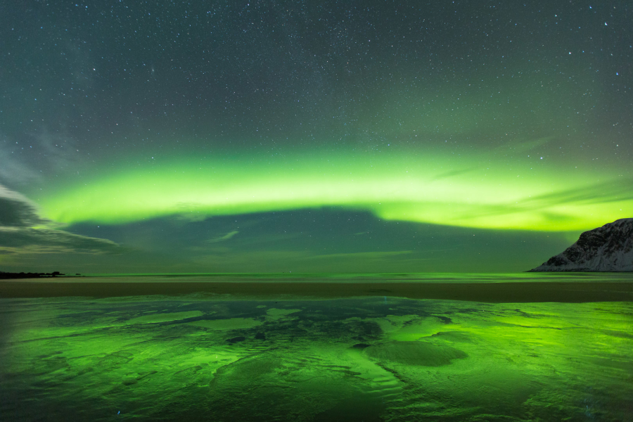Anschließend hatten wir noch Stunden einen großen Nordlichtbogen 14.2. Skagsandenbeach - Foto-Spielereien ;-)