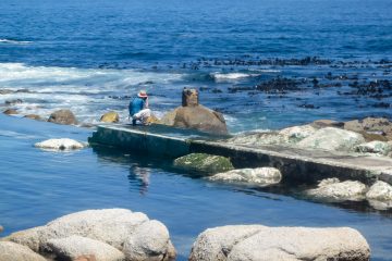 27.10. Baden in Camps Bay. Gezeitenbad.