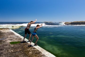 27.10. Baden in Camps Bay. Gezeitenbad.