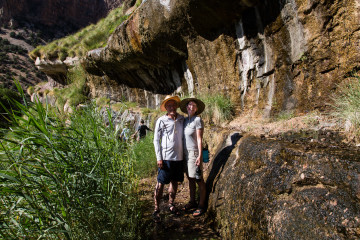 27.7. Wanderung auf den "Limestone Draw", 100m über dem Fluss