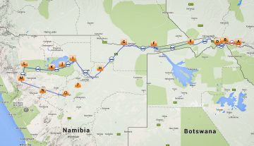 12.7.-9.8. Victoria Falls, Chobe, Caprivi, Etosha, Damaraland, Kambaku