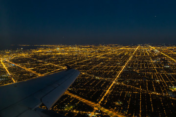 6./7.8. Rückreise - Nachtanflug auf Chicago