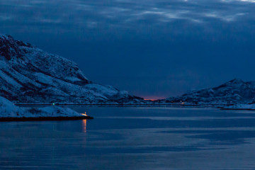 12.2. Hurtigruten, Harstad-Svolvaer, Raftsund und zunehmende Dämmerung