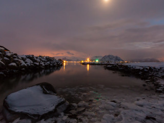 16.2. Laukvik - Hafen bei Nacht