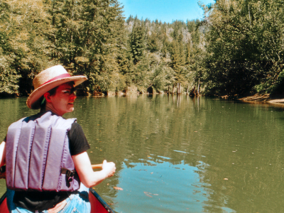 Mendocino State Park: Kanutour auf dem Big River.