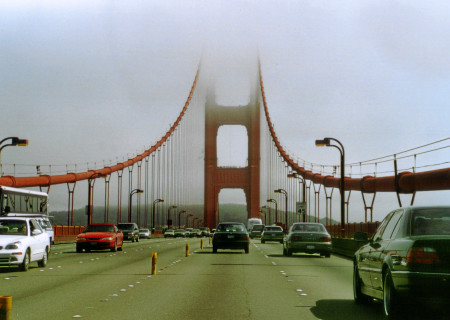 Fahrt über die Golden Gate Bridge.
