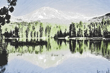 Crayon Painting: Manzanita Lake