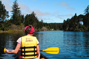 Oregon Dunes - Kanufahren auf dem Lake Cleawox