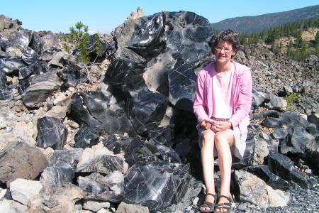 Newberry Crater in Oregon - der Obsidian-Lava-Flow.