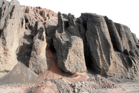 Fuertevenura: Baumaterial von der Caldera de la Laguna