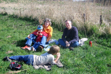 Picknick an der deutsch-niederländischen Grenze.