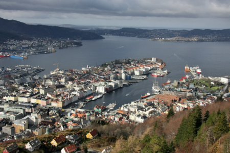 Blick vom Floien auf Bergen