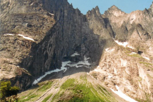 Die Trollwand bei Andalsnes. 1000m hoch - nach dem El Capitan im Yosemite der höchste Einzelfelsen.