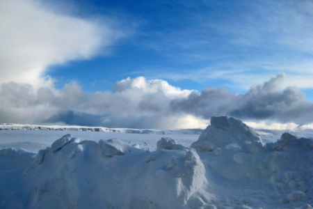 Schneelandschaft am Nordkap