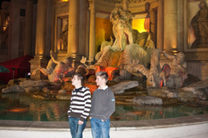 Abendspaziergang am 1.1.: die Forum Shops des Caesars Palace.