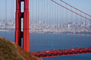 21.6. - Ankunft in SFO mit der Golden Gate Bridge