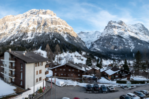 25.2.2017 - Blick von unserem Balkon auf Eiger und Grindelwaldgletscher