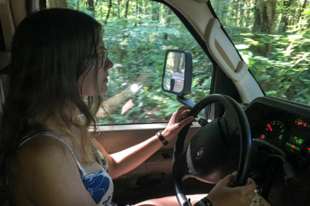18.8.2017 - Karla fährt aus dem Paradise Campground raus :-)