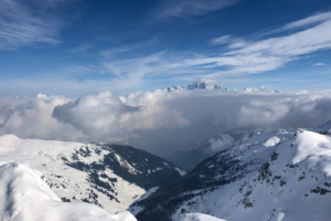 27.3.2018: Blick von Roche de Mio auf den Mont Blanc