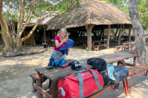 25.9.2022 - Der letzte Morgen im Old Bridge, Maun, abflugfertig gepackt :-)