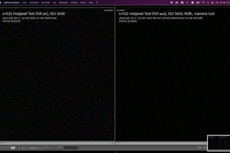 X-H2S 1600 ISO, NR an vs. aus, 240s, Kamera kalt