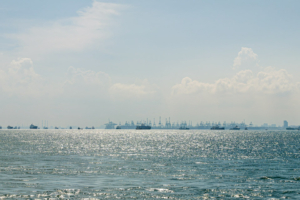 20.6.2023 - Island Hopping, die Kräne des Pasir Panang Container Terminals