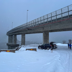 Tromsø & Senja 2024 – Sandnessundbrua im Schnee Tromsø & Senja 2024 – Sandnessundbrua im Schnee