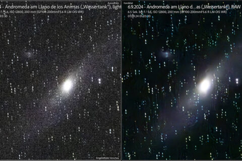 6.9.2024 - Andromeda, raw vs denoise