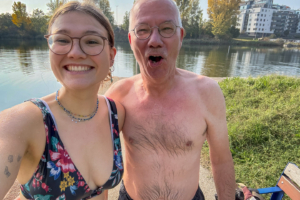 22.10.2024 - Wien Radtour - Alte Donau, Baden am Venedigsteg, Wasser 12 °C 😳