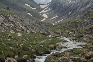 4.6.2025 - Ordesa, Wanderung Puerto de Bujaruelo ... durch die Geröll- und Schneefelder müssen wir durch 😳