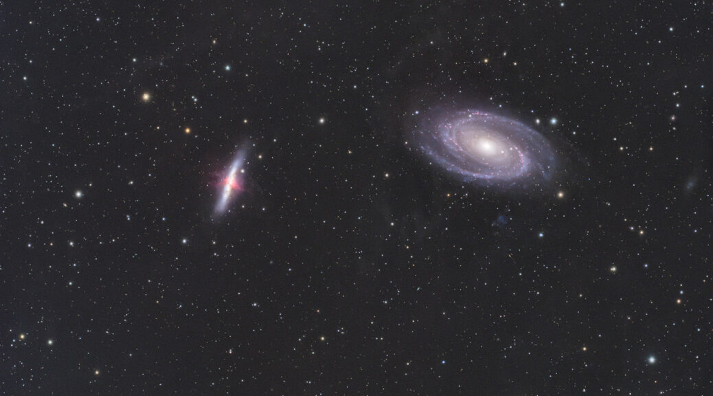 18.10.2025 - M81,M82, Bode&Cigar Galaxy, 7h RGB, 3h Ha im April 2025