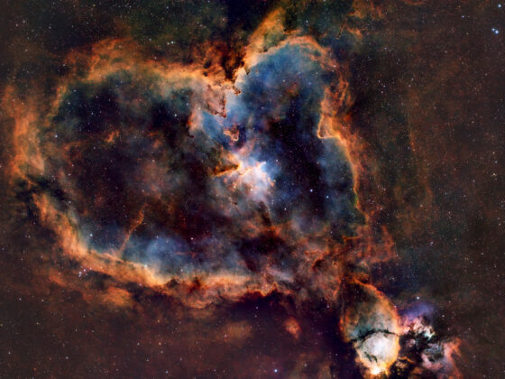 27.12.2025 - IC1805 Heart Nebula, SHO,1h RGB, 4.5h Ha, 3.5h S2, 8h O3 im Dez 2025