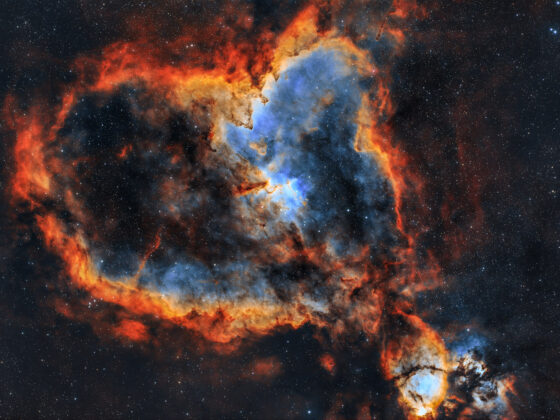 10.1.2026 - IC1805 Heart Nebula, SHO,1h RGB, 4.5h Ha, 8.5h S2, 13h O3 im Dez 2025